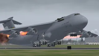 C-5 Galaxy Pilot Made A Huge Mistake During Take Off In Heavy Storm | XP11