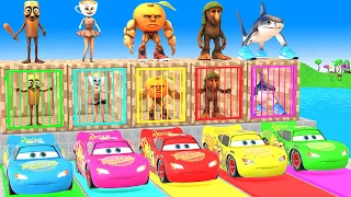 Long Slide Game With Tiger Cow Elephant Gorilla Hippopotamus 3d Animal Game Funny Animals 3d