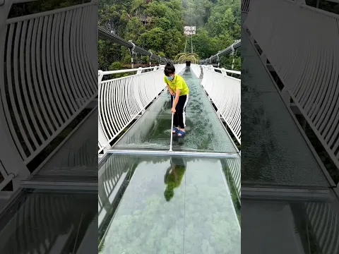 cleaning glass bridge