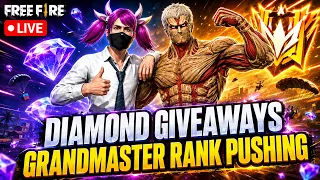 TALHA EX IS LIVE (DIAMONDS GIVEAWAY) &(GRANDMASTER PUSING)🍷🗿 #freefire