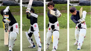 Bilaal slow motion batting on pitch