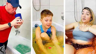 Bathroom Pranks: Clogged Sewer, Funny Moments and Curiosities by Valja & Maxim Family