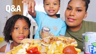 KEBAB, FRENCH FRIES, FRIED WINGS MUKBANG | Q&A