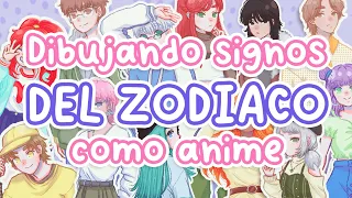 Dibujando signos del zodiaco como anime 🐏 | COMPLETO