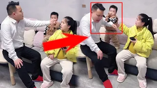 爸爸假装打妈妈测试童童的反应，咱们的护妈小宝可不是开玩笑的，攥紧小拳头就找爸爸报仇去了！ 【小童童成长记】