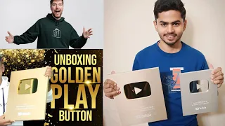 Unboxing 👉 Golden Play Button ▶️ 😱#unboxing #unboxingvideo #trendingvideo #goldenplaybutton