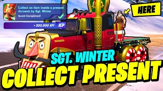 How to EASILY Collect an Item inside a Present Thrown by Sgt. Winter - Fortnite Winterfest Quest