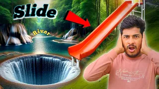 Slide for children on the hill #mrgarhwaexperiment #slide
