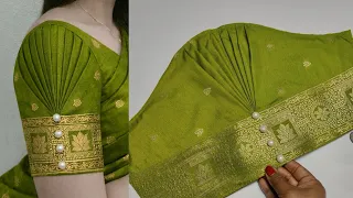 Simple and Stylish Pleated Sleeve Design | ब्लाउज स्लीव Cutting & Stitching Step-by-step Tutorial ✂️