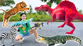 Changcady chiến đấu với khủng long, con hổ, cá sấu cứu các con vật : con lợn, ngựa vằn - Part 113