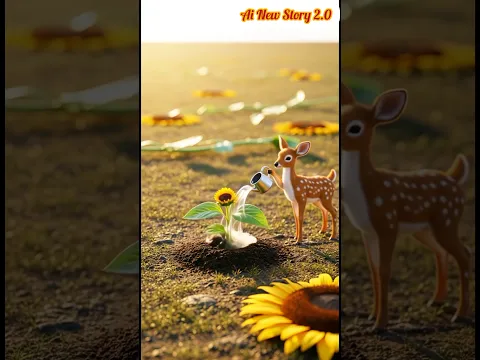 "The Deer and the Sunflower 🌻 😭 Heart Touching Emotional Story #ai #baby #deer #sunflower #shorts