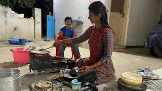 Village ka evening ka kathiyawadi dinner or om ne kya kiya