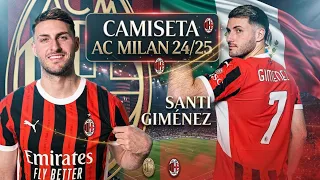 Camiseta AC Milan 2024/25 7️⃣ Santi Giménez 🇲🇽 🔴⚫
