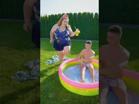 Swimming pool in just 1 day!? - She did it! #DIY #shorts