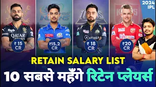 IPL 2024 - Retain Salary Of Top 10 Expensive Players | IPL Auction | MY Cricket Production