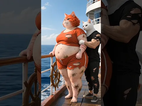 The husband saw that the cat was fat and threw it into the river😥😥#facts #animals #shorts