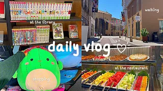 daily vlog 🌿🍓 library, shopping, eating out, walking