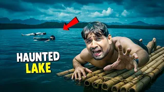 Spending 24 Hours in Haunted Lake Challenge - तालाब में भूत है 😨