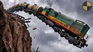 Trains on a Cliffside Railway | BeamNG Drive