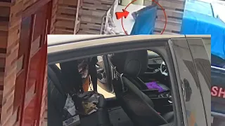 Le film du cambriolage de la voiture de Pape sidi Fall: Le voleur trahi par les caméras de survei...
