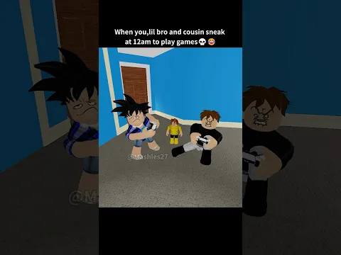 Sneaking at 12am to play games with your siblings 😂😂 #roblox #shorts #robloxanimation #usa