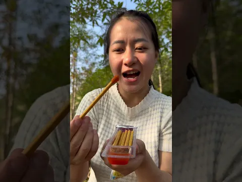 eat candy dipped in chili sauce #bushcraft #camping #shorts #survival