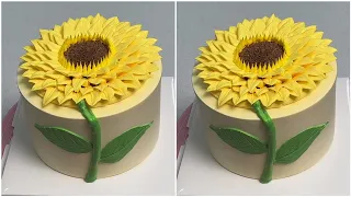 Sunflower cake making tutorial