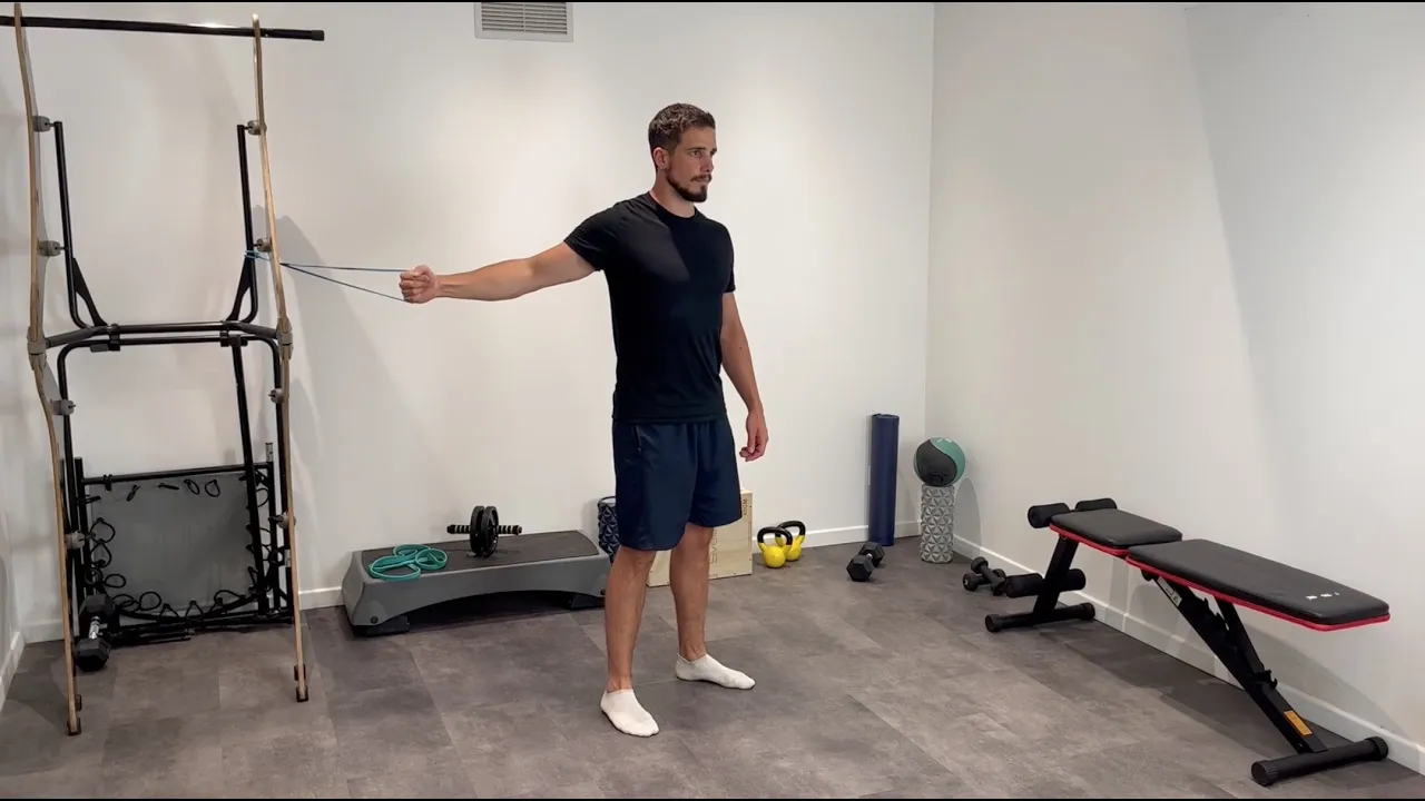 Image Pec fly unilatéral avec élastique