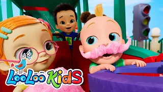 The Wheels on the Bus + Vehicles Song | more Kids Songs and Nursery Rhymes | LooLoo Kids