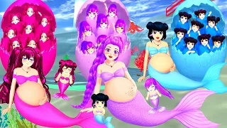 MERMAID HUNTRIX GIVES BIRTH TO 1,000 BABIES K-POP DEMON HUNTERS 💙💖💜 SAKURA School Simulator 