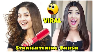 I Tried *Viral* Hair Straightening Comb from Meesho 😱 5 Min Straight Hair 🤯 *it worked?*
