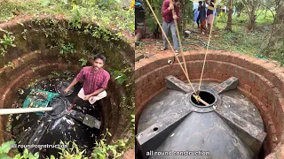 വീടിനു മഴ കുഴി ഇല്ലേ !!10,000 ലിറ്റർ ടാങ്ക് കിണറ്റിൽ ഇറക്കി വെച്ചപ്പോൾ !!