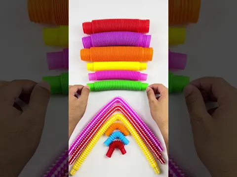 Rainbow Pop tube robot creating ASMR #satisfying #asmr #tiktok #poptubesound #cartoon #asmrfood