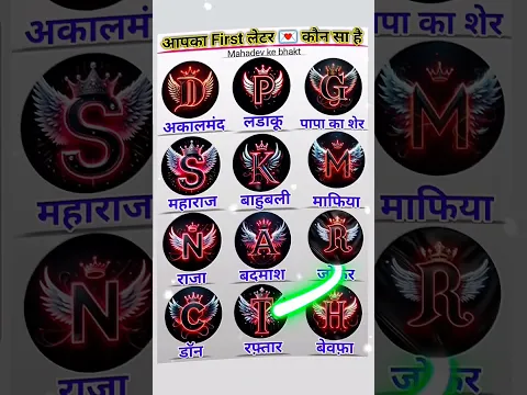 Aapke naam ka first 🤫🤪😈 letter kya hai #chooseoneletter #love #selectanyone