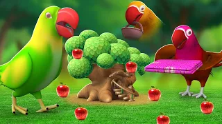 Chitti Chilakamma - బుర్రు పిట్ట తుర్రుమన్నది Parrots 3D Animation Telugu Rhymes For children Songs