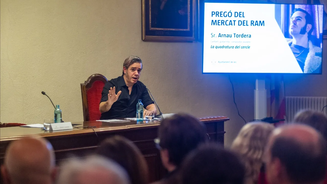 El músic Arnau Tordera reivindica la crisi del sector primari en el pregó del Mercat del Ram