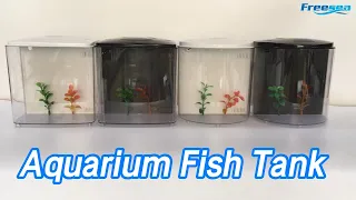 Acrylic Glass Water Aquarium Fish Tank LED Light For Home Decorations