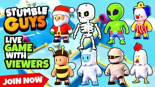 🔴STUMBLE GUYS LIVE GAME WITH VIEWERS🤸😍 / FREE CODE JOIN & PLAY NOW🎮 / Later BGMI Live Gameplay