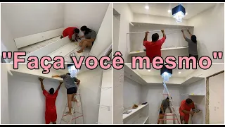 MONTAMOS NOSSO CLOSET GASTANDO POUCO| O resultado ficou incrível 🤩 #diy