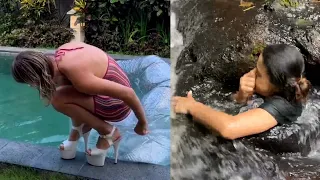 Brave Woman Enters 'Teleporting Rock' While Exploring Waterfall In Brazil