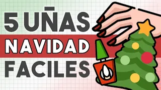5 DISEÑOS de Uñas para NAVIDAD 2023 · ¡FÁCILES DE HACER! 💅🏼🎄