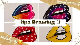Lips Drawing | Instagram vs TikTok vs YouTube vs Snapchat | Which is your favourite @mrdemonart