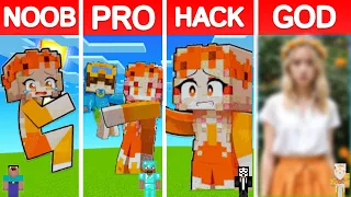 Minecraft CASH and NICO PIXEL ART BUILD CHALLENGE - NOOB vs PRO vs HACKER vs GOD