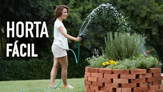 HORTA caseira FÁCIL de fazer e PERFEITA pra PEQUENOS ESPAÇOS