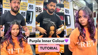💁🏻‍♀️How to do Purple InnerColour💜/easy way/step by step/For beginners /tutorial/#purplehair /2024