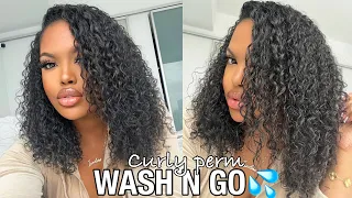 Wash & Go Routine + Curly Perm 1 Month Update