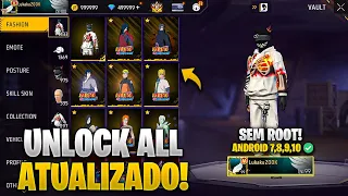 (UNLOCK X SKINS 😱) COMO LIBERAR TODAS AS SKINS DO FREE FIRE GRÁTIS! UNLOCK ALL ANDROID SEM ROOT