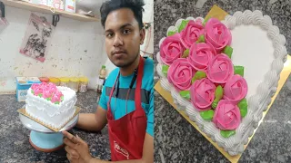 Beautiful  Heart Shape 💖 Cake || Fast Time long video||#minhajcakemaster #cakedesign #cakedecorating