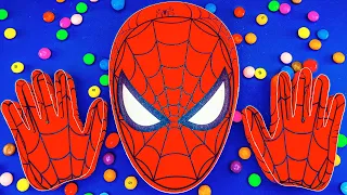 Very Satisfying & Relaxing ASMR | Mixing Rainbow Colors Candy in Spiderman Bathtub & 2 Hands Cutting