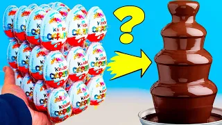 ЧТО ЕСЛИ СДЕЛАТЬ ШОКОЛАДНЫЙ ФОНТАН ИЗ 35 КИНДЕР СЮРПРИЗОВ! ЛП
